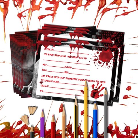 12x ZAPROSZENIA NA IMPREZĘ HALLOWEEN KOPERTA KARTKA NAKLEJKI J.NIEMIECKI 12x ZAPROSZENIA NA IMPREZĘ HALLOWEEN KOPERTA KARTKA NAKLEJKI J.NIEMIECKI