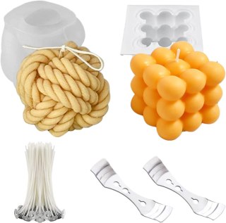 2x FOREMKA FORMA DO ŚWIEC MYDEŁ ŻYWICY SILIKONOWA KŁĘBEK KOSTKA 3D +KNOTY