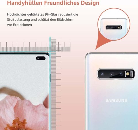 2X SZKŁO HARTOWANE SAMSUNG GALAXY S10+ WYSOKA OCHRONA + 2X SZKŁO NA APARAT