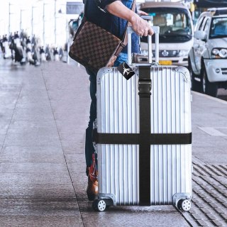 4xPASEK BAGAŻOWY DO WALIZKI ZIELONY CZARNY ZESTAW +ETYKIETY ZAWIESZKI