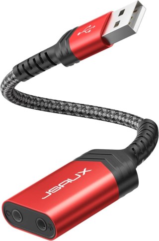 ADAPTER AUDIO USB KARTA DŹWIĘKOWA STEREO SŁUCHAWKI MIKROFON TRS 3,5mm