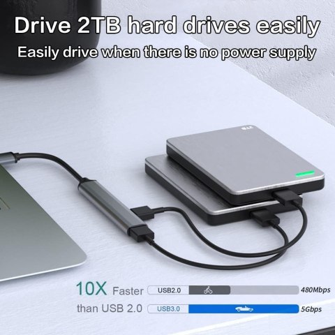 ADAPTER HUB 4x USB 3.0 ROZDZIELACZ 4w1 DO KOMPUTERA KLAWIATURY MYSZKI INNE