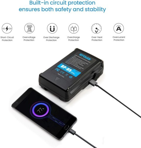 AKUMULATOR OYOMBA BP-95 DO KAMER SONY 95Wh 6600mAh V-mount EU/UK zasilacz