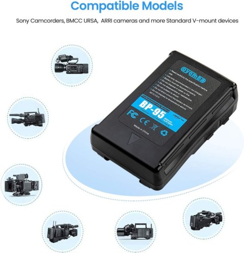 AKUMULATOR OYOMBA BP-95 DO KAMER SONY 95Wh 6600mAh V-mount EU/UK zasilacz