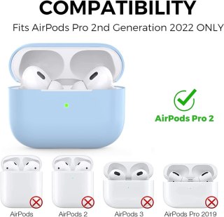 ETUI AIRPODS PRO 2 2022 ZAWIESZKA BŁĘKITNE MATOWE WYTRZYMAŁE OCHRONNE