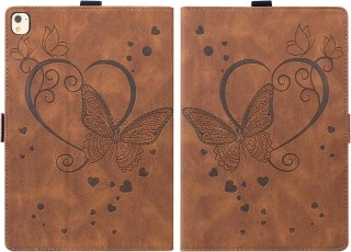 ETUI APPLE IPAD 10.2" 2021 2020 2019 BRĄZOWE IMITACJA SKÓRY MOTYL Z KLAPKĄ