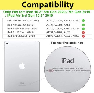 ETUI APPLE IPAD 10.2" 2021 2020 2019 BRĄZOWE IMITACJA SKÓRY MOTYL Z KLAPKĄ