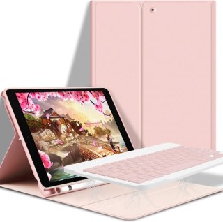 ETUI APPLE IPAD 10.2" 2021/ 2020 / 2019 / RÓŻOWE ZAMYKANE + KLAWIATURA
