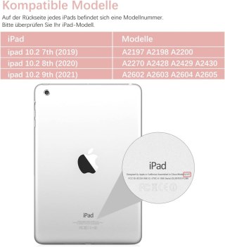 ETUI APPLE IPAD 10.2" 2021/ 2020 / 2019 / RÓŻOWE ZAMYKANE + KLAWIATURA