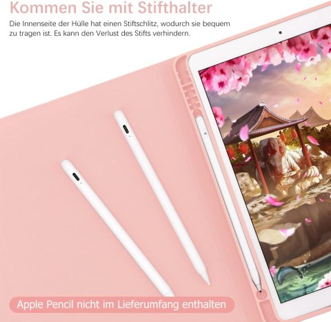 ETUI APPLE IPAD 10.2" 2021/ 2020 / 2019 / RÓŻOWE ZAMYKANE + KLAWIATURA