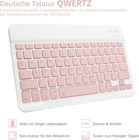 ETUI APPLE IPAD 10.2" 2021/ 2020 / 2019 / RÓŻOWE ZAMYKANE + KLAWIATURA