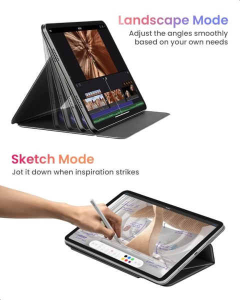 ETUI APPLE IPAD AIR 11 2024 / IPAD PRO 11 2022 CZARNE ZAMYKANE Z KLAPKĄ
