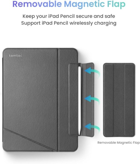 ETUI APPLE IPAD AIR 11 2024 / IPAD PRO 11 2022 CZARNE ZAMYKANE Z KLAPKĄ