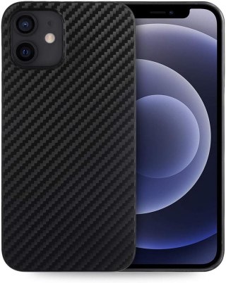 ETUI APPLE IPHONE 12 / 12 PRO CZARNE CARBON WYTRZYMAŁE SOLIDNE OCHRONNE