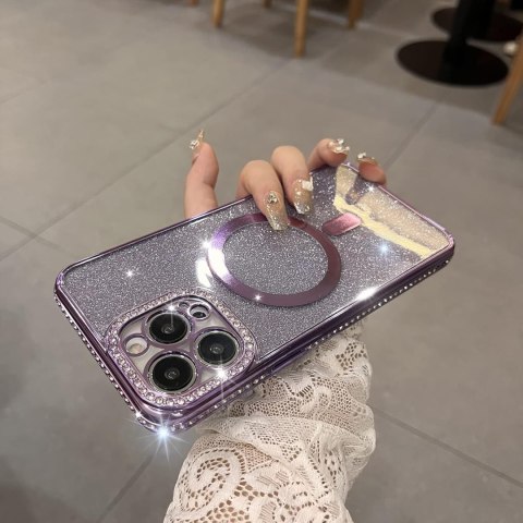 ETUI APPLE IPHONE 13 PRO MAX FIOLETOWE BŁYSZCZĄCE CYRKONIE MAGSAFE OCHRONNE ETUI APPLE IPHONE 13 PRO MAX FIOLETOWE BŁYSZCZĄCE CYRKONIE MAGSAFE OCHRONNE