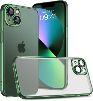 ETUI APPLE IPHONE 13 PRZEZROCZYSTE ZIELONA RAMKA WYTRZYMAŁE SOLIDNE