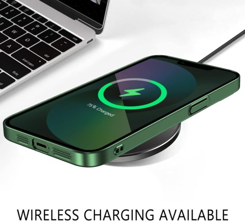 ETUI APPLE IPHONE 13 PRZEZROCZYSTE ZIELONA RAMKA WYTRZYMAŁE SOLIDNE