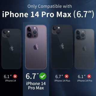 ETUI APPLE IPHONE 14 PRO MAX PRZEZROCZYSTE +3x SZKŁO HARTOWANE WYTRZYMAŁE