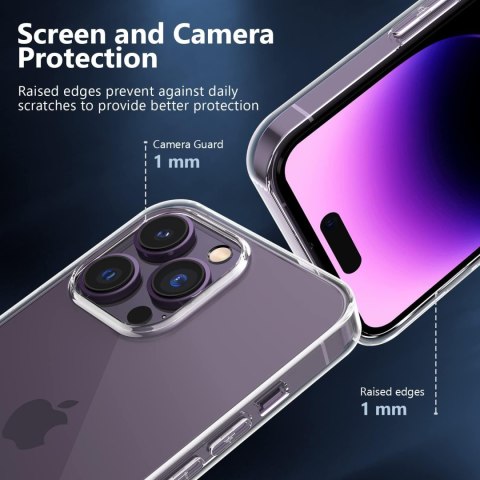 ETUI APPLE IPHONE 14 PRO MAX PRZEZROCZYSTE +3x SZKŁO HARTOWANE WYTRZYMAŁE