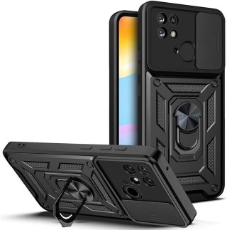ETUI XIAOMI REDMI 10C CZARNE PANCERNE WYTRZYMAŁE OCHRONA APARATU +UCHWYT