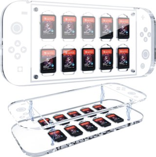 ETUI ORGANIZER NA KARTY NINTENDO SWITCH OLED MICRO SD PRZEZROCZYSTE MAGNES