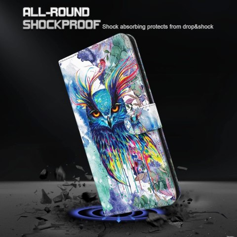 ETUI SAMSUNG GALAXY A34 5G SOWA KOLOROWE ZAMYKANE Z KLAPKĄ +SMYCZ