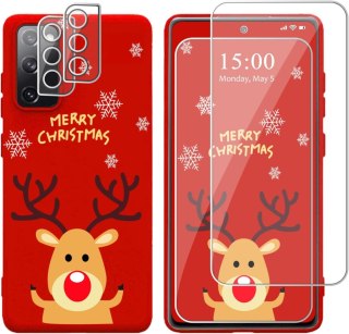 ETUI SAMSUNG GALAXY S20 FE CZERWONE ŚWIĄTECZNE RENIFER + 2x SZKŁO HARTOWANE