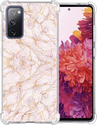 ETUI SAMSUNG GALAXY S20 FE RÓŻOWE MARMURKOWE ZŁOTE WYTRZYMAŁE OCHRONNE
