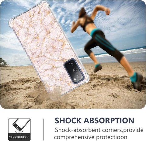 ETUI SAMSUNG GALAXY S20 FE RÓŻOWE MARMURKOWE ZŁOTE WYTRZYMAŁE OCHRONNE