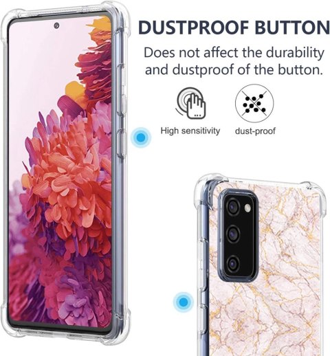 ETUI SAMSUNG GALAXY S20 FE RÓŻOWE MARMURKOWE ZŁOTE WYTRZYMAŁE OCHRONNE