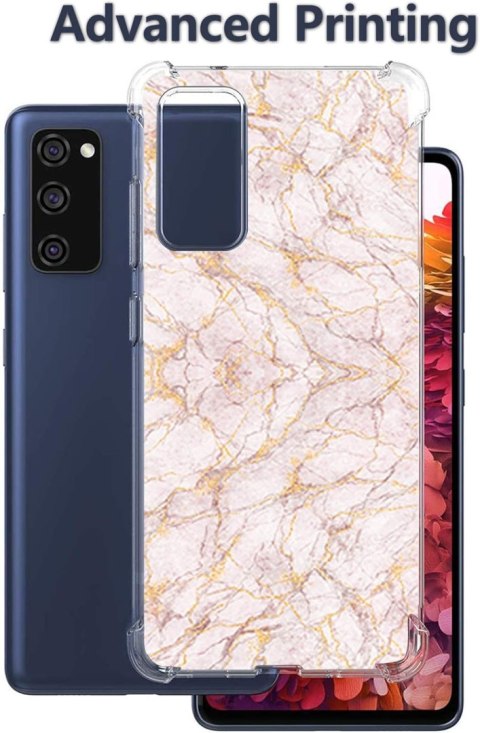 ETUI SAMSUNG GALAXY S20 FE RÓŻOWE MARMURKOWE ZŁOTE WYTRZYMAŁE OCHRONNE