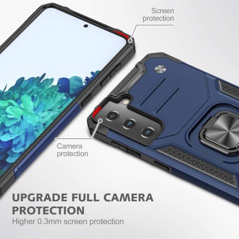 ETUI SAMSUNG GALAXY S21 GRANATOWE CZARNA RAMKA PANCERNE WYTRZYMAŁE UCHWYT