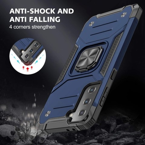 ETUI SAMSUNG GALAXY S21 GRANATOWE CZARNA RAMKA PANCERNE WYTRZYMAŁE UCHWYT