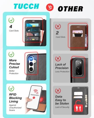 ETUI SAMSUNG GALAXY S22+ CZARNE ZAMYKANE Z KLAPKĄ MIEJSCE NA KARTY
