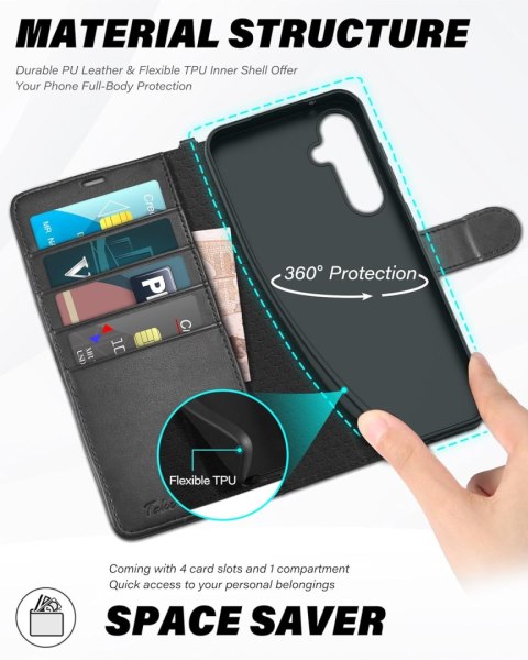 ETUI SAMSUNG GALAXY S22+ CZARNE ZAMYKANE Z KLAPKĄ MIEJSCE NA KARTY ETUI SAMSUNG GALAXY S22+ CZARNE ZAMYKANE Z KLAPKĄ MIEJSCE NA KARTY