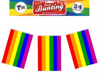 GIRLANDA Z FLAG CHORĄGIEWEK KOLOROWA TĘCZA PARADA PRIDE LGBT 7m 24elem