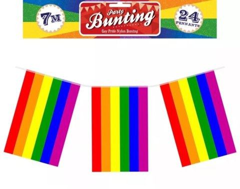 GIRLANDA Z FLAG CHORĄGIEWEK KOLOROWA TĘCZA PARADA PRIDE LGBT 7m 24elem GIRLANDA Z FLAG CHORĄGIEWEK KOLOROWA TĘCZA PARADA PRIDE LGBT 7m 24elem