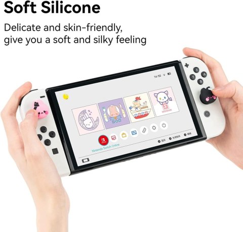 GUMKI NAKŁADKI PRZYCISKI NINTENDO SWITCH LITE OLED SILIKONOWE KRÓLIK KOT x4 GUMKI NAKŁADKI PRZYCISKI NINTENDO SWITCH LITE OLED SILIKONOWE KRÓLIK KOT x4