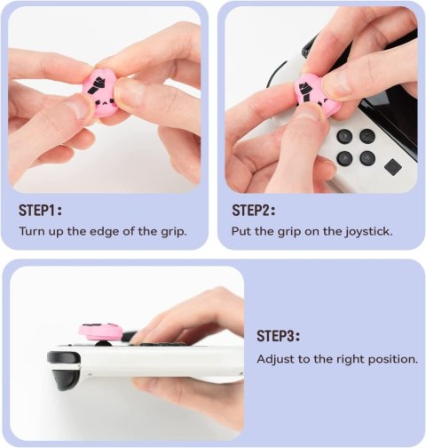 GUMKI NAKŁADKI PRZYCISKI NINTENDO SWITCH LITE OLED SILIKONOWE KRÓLIK KOT x4 GUMKI NAKŁADKI PRZYCISKI NINTENDO SWITCH LITE OLED SILIKONOWE KRÓLIK KOT x4