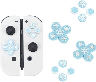 GUMKI NAKŁADKI PRZYCISKI NINTENDO SWITCH OLED SILIKONOWE PŁATKI ŚNIEGU x10