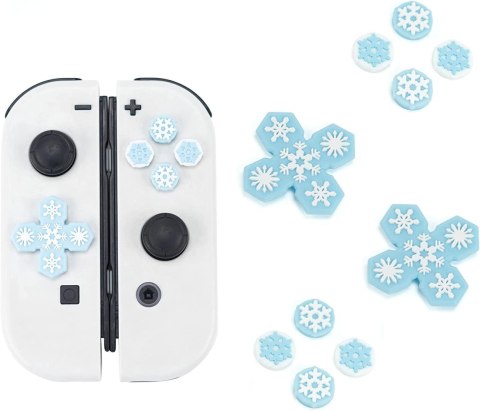 GUMKI NAKŁADKI PRZYCISKI NINTENDO SWITCH OLED SILIKONOWE PŁATKI ŚNIEGU x10