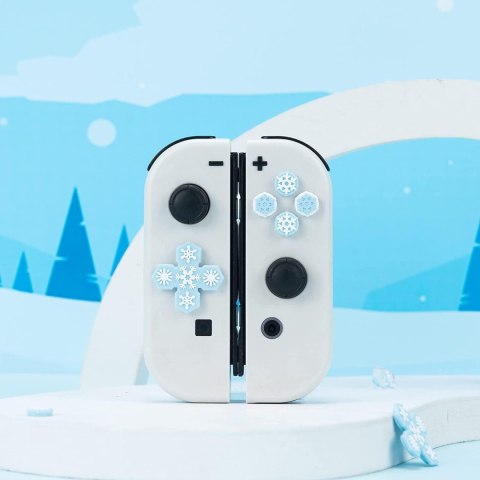 GUMKI NAKŁADKI PRZYCISKI NINTENDO SWITCH OLED SILIKONOWE PŁATKI ŚNIEGU x10