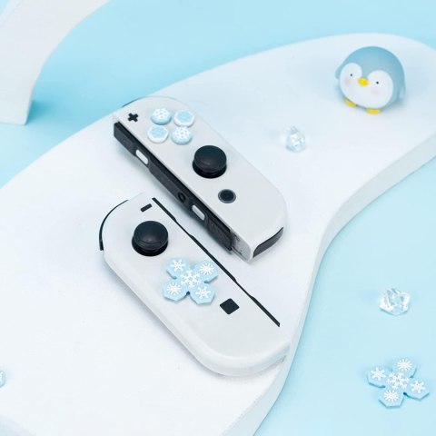 GUMKI NAKŁADKI PRZYCISKI NINTENDO SWITCH OLED SILIKONOWE PŁATKI ŚNIEGU x10