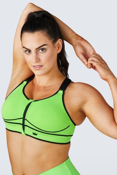 STANIK SPORTOWY SHEFIT NEON ZIELONY NISKIE PODTRZYMANIE 4XL