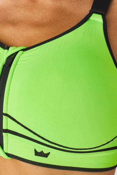 STANIK SPORTOWY SHEFIT NEON ZIELONY NISKIE PODTRZYMANIE 4XL