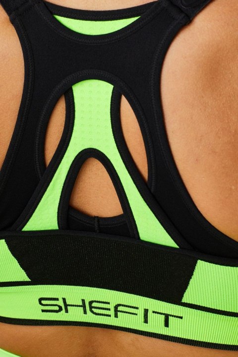 STANIK SPORTOWY SHEFIT NEON ZIELONY NISKIE PODTRZYMANIE 4XL