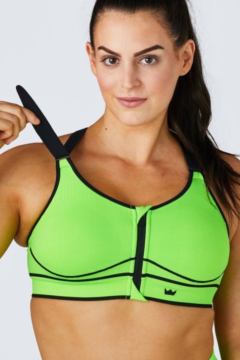 STANIK SPORTOWY SHEFIT NEON ZIELONY NISKIE PODTRZYMANIE 5XL