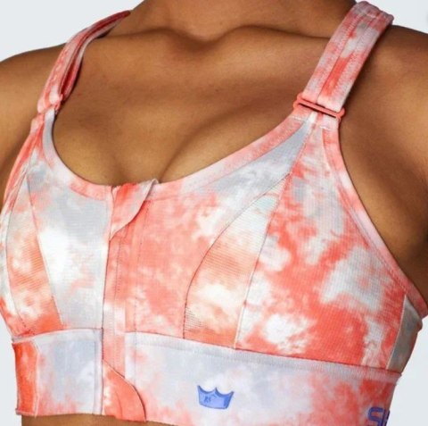 STANIK SPORTOWY SHEFIT TIE DYE POMARAŃCZOWE MOCNE PODTRZYMANIE REGULOWANY M