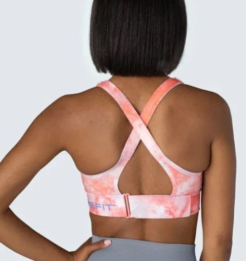 STANIK SPORTOWY SHEFIT TIE DYE POMARAŃCZOWE MOCNE PODTRZYMANIE REGULOWANY M