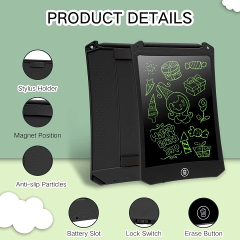 TABLET GRAFICZNY DO RYSOWANIA PISANIA EKRAN LCD CZARNY 8,5" DLA DZIECI